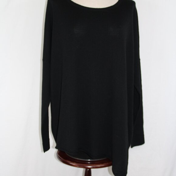 EILEEN FISHER Women's 100% Merino Wool Asymmetrical Tunic Sweater Lightweight M - Picture 2 of 11